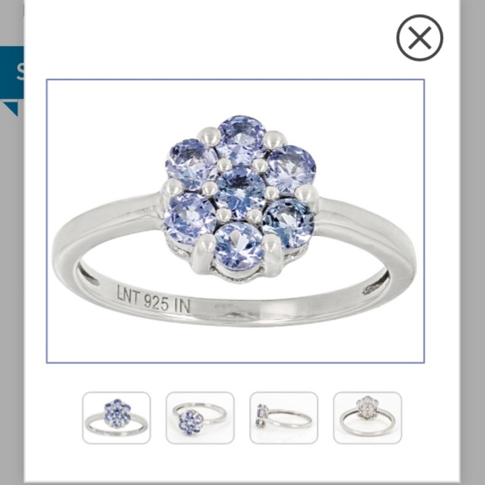 Tanzanite size 7 ring. Sterling silver